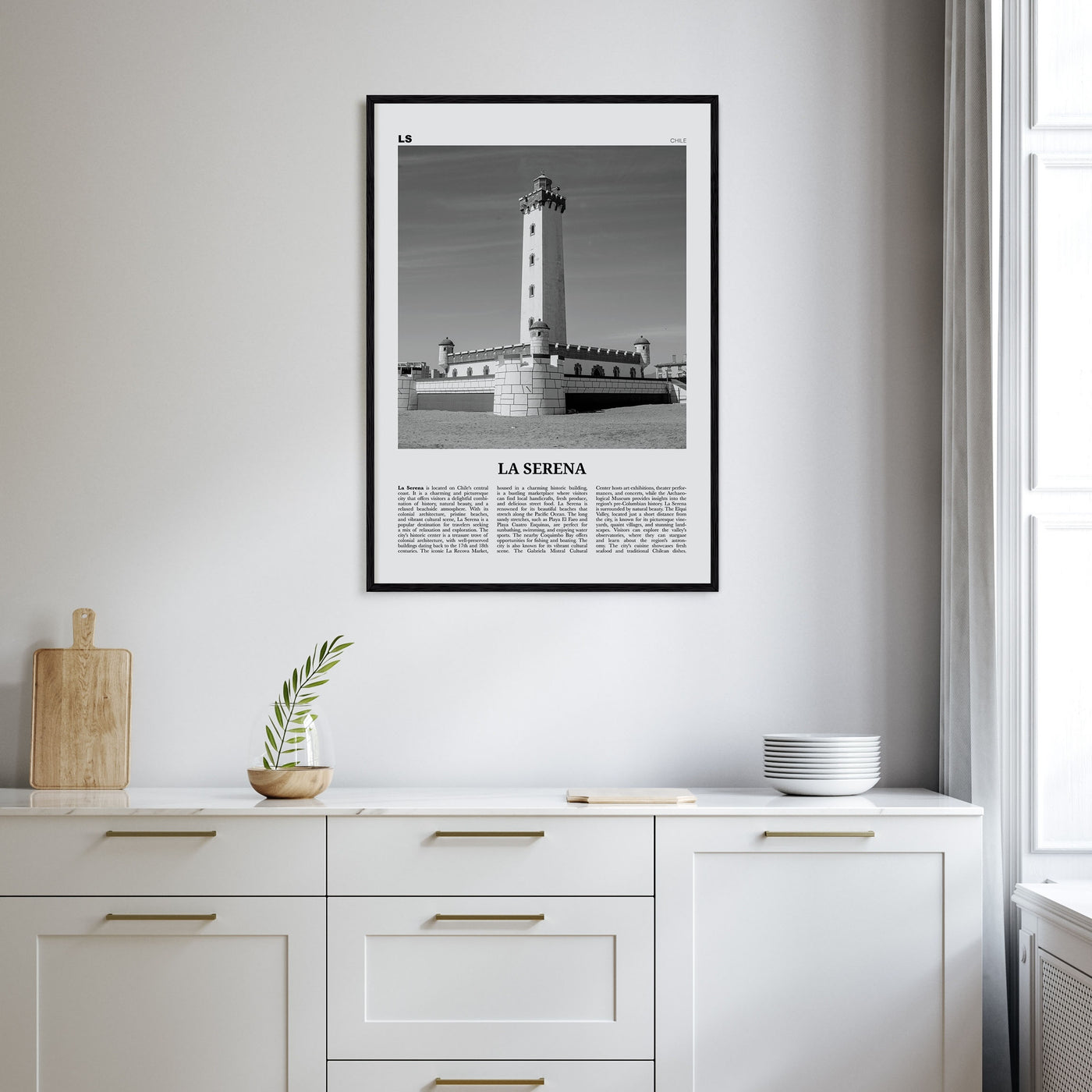 La Serena Travel B&W Poster