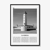 La Serena Print Black and White, La Serena Wall Art, La Serena Poster, La Serena Photo, La Serena Wall Décor, La Serena Map, Chile