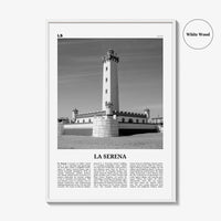 La Serena Print Black and White, La Serena Wall Art, La Serena Poster, La Serena Photo, La Serena Wall Décor, La Serena Map, Chile