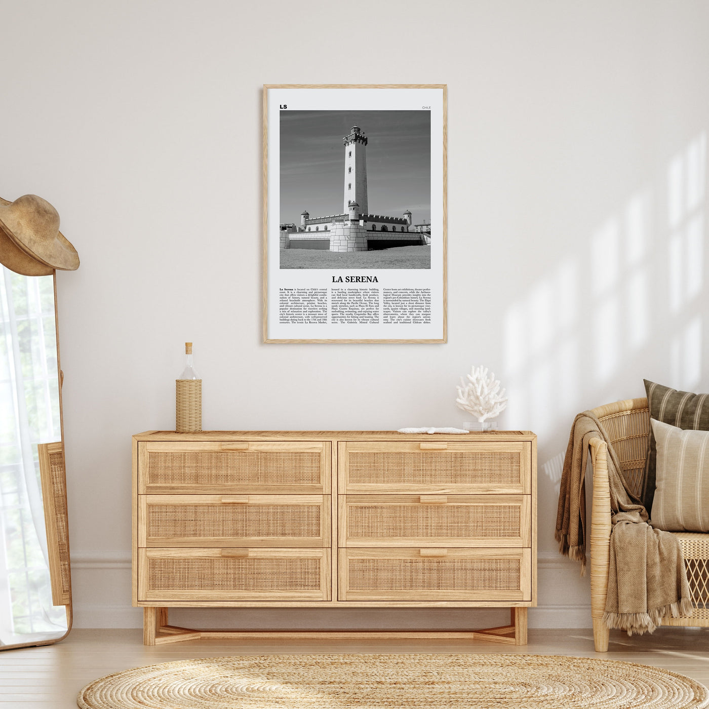 La Serena Travel B&W Poster