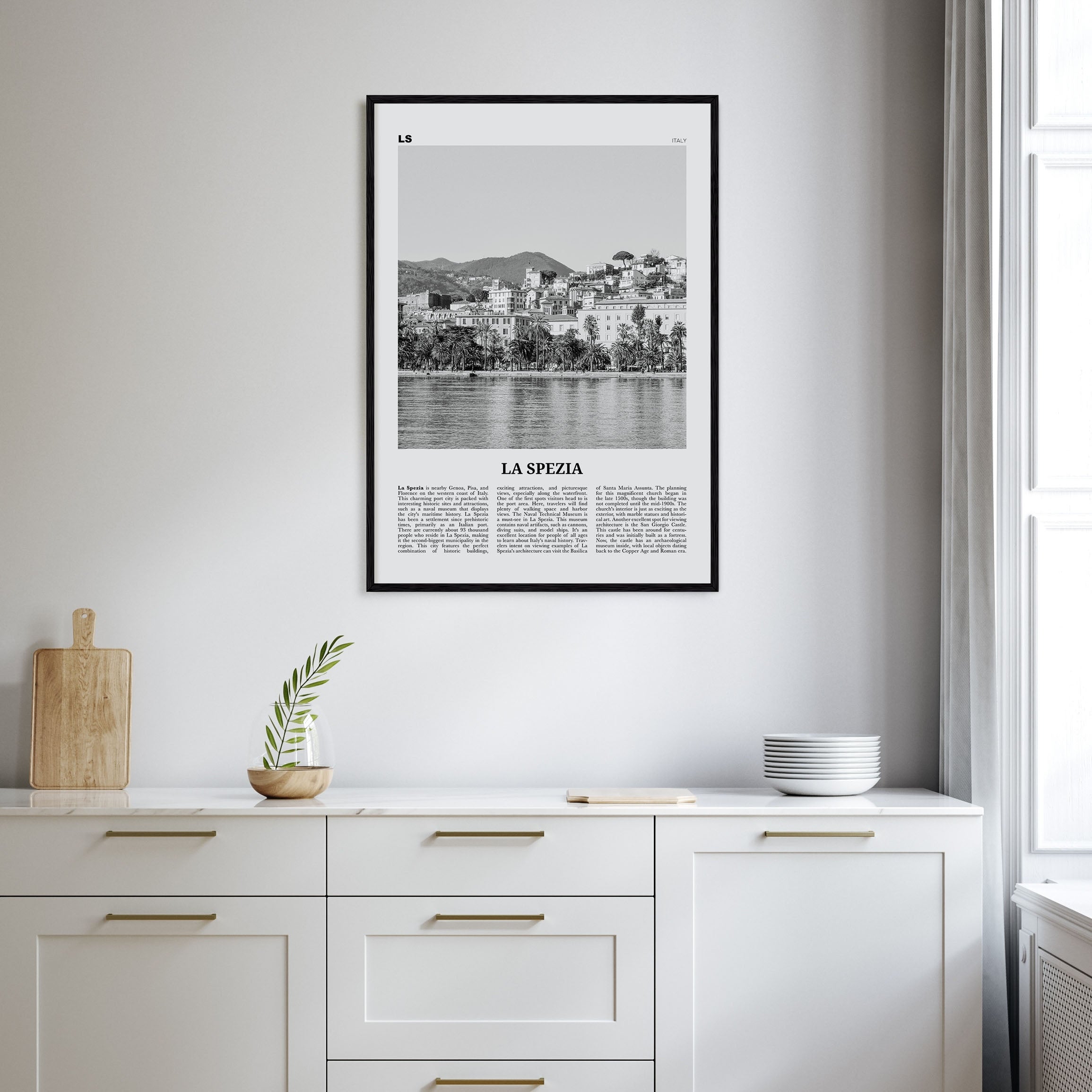 La Spezia Travel B&W Poster