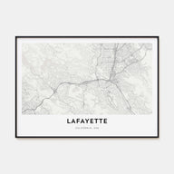 Lafayette, California Map Landscape Poster
