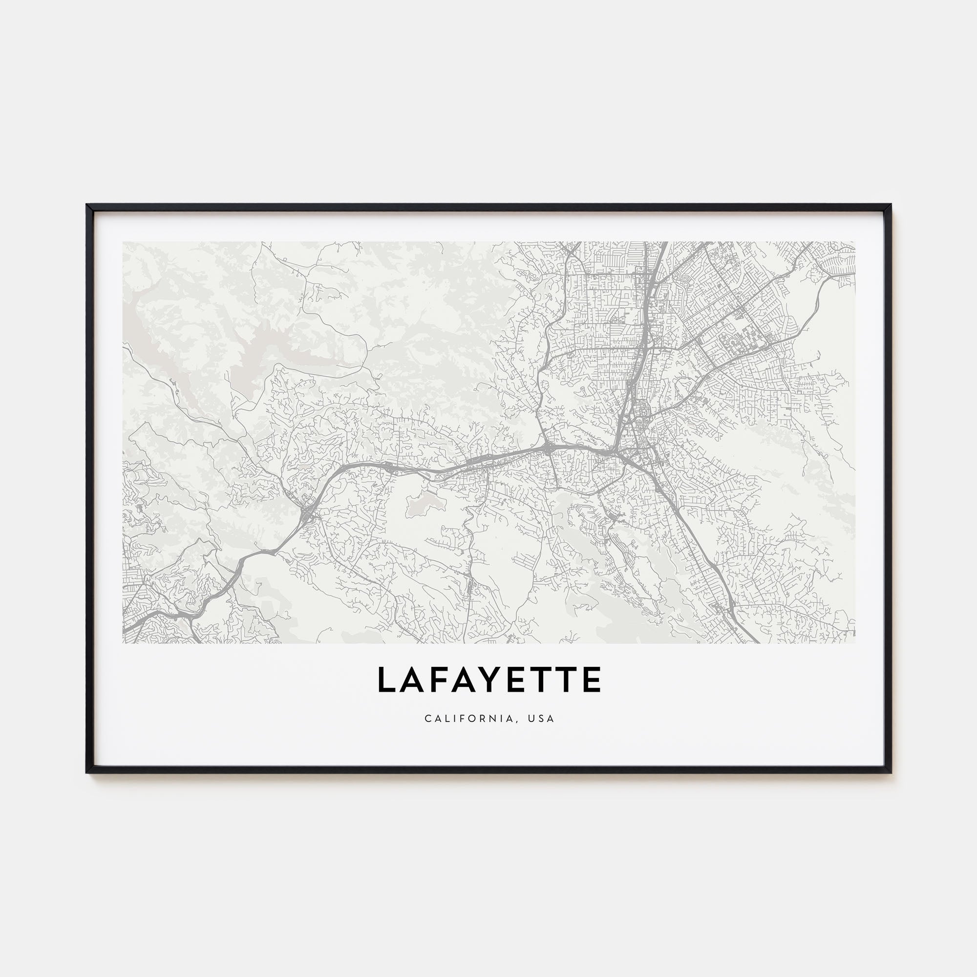 Lafayette, California Map Landscape Poster