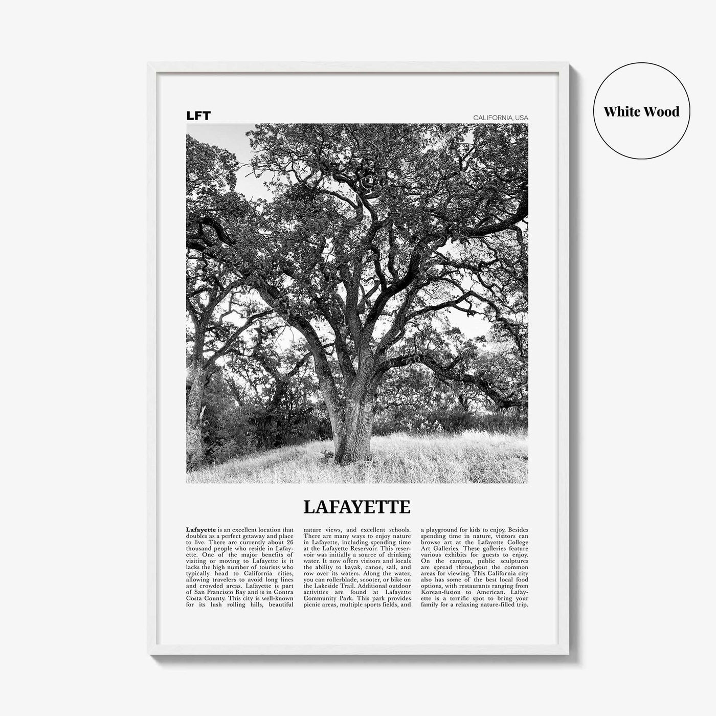 Lafayette Print Black and White California, Lafayette Wall Art, Lafayette Poster, Lafayette Photo, Lafayette Wall Décor, Lafayette Map, USA