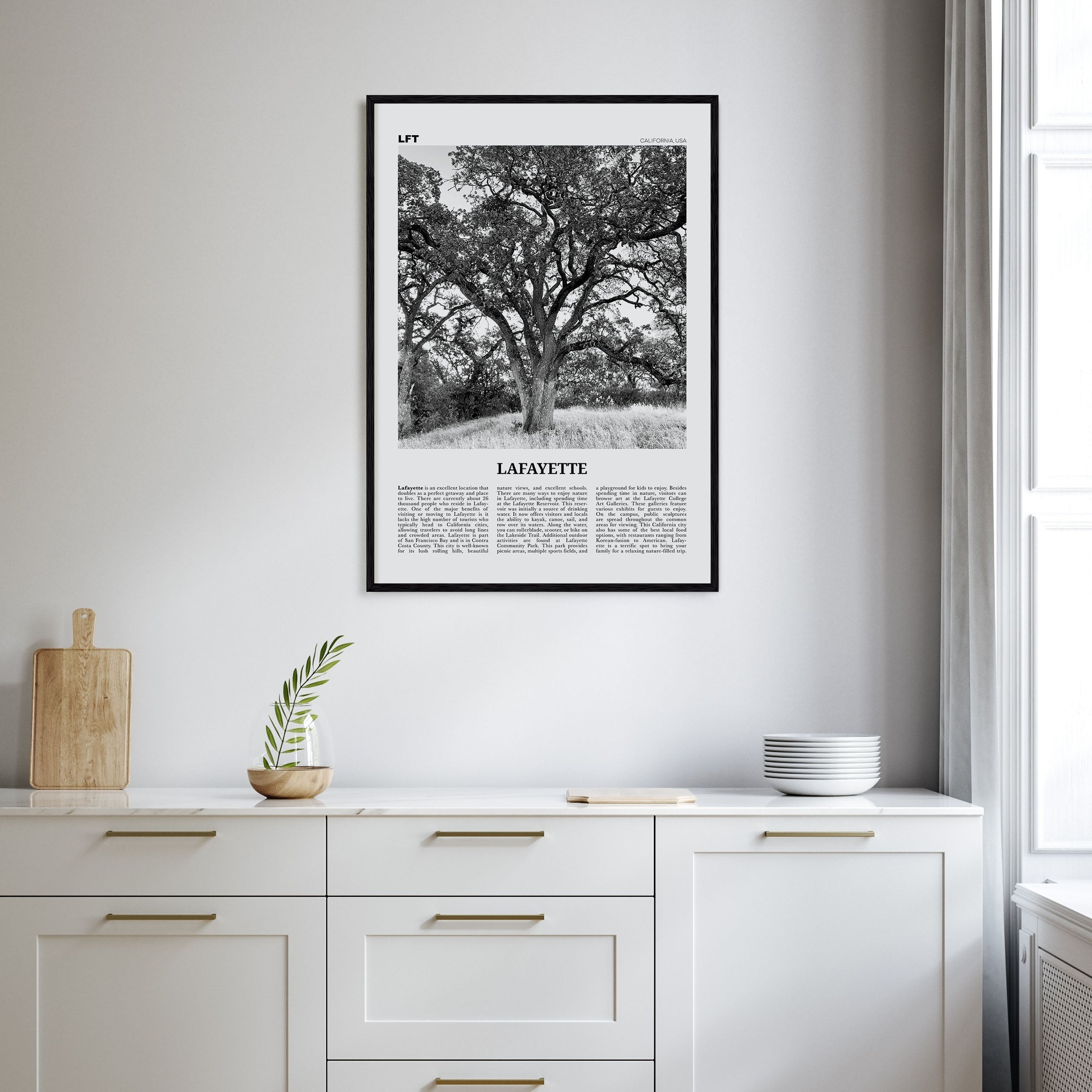 Lafayette, California Travel B&W Poster