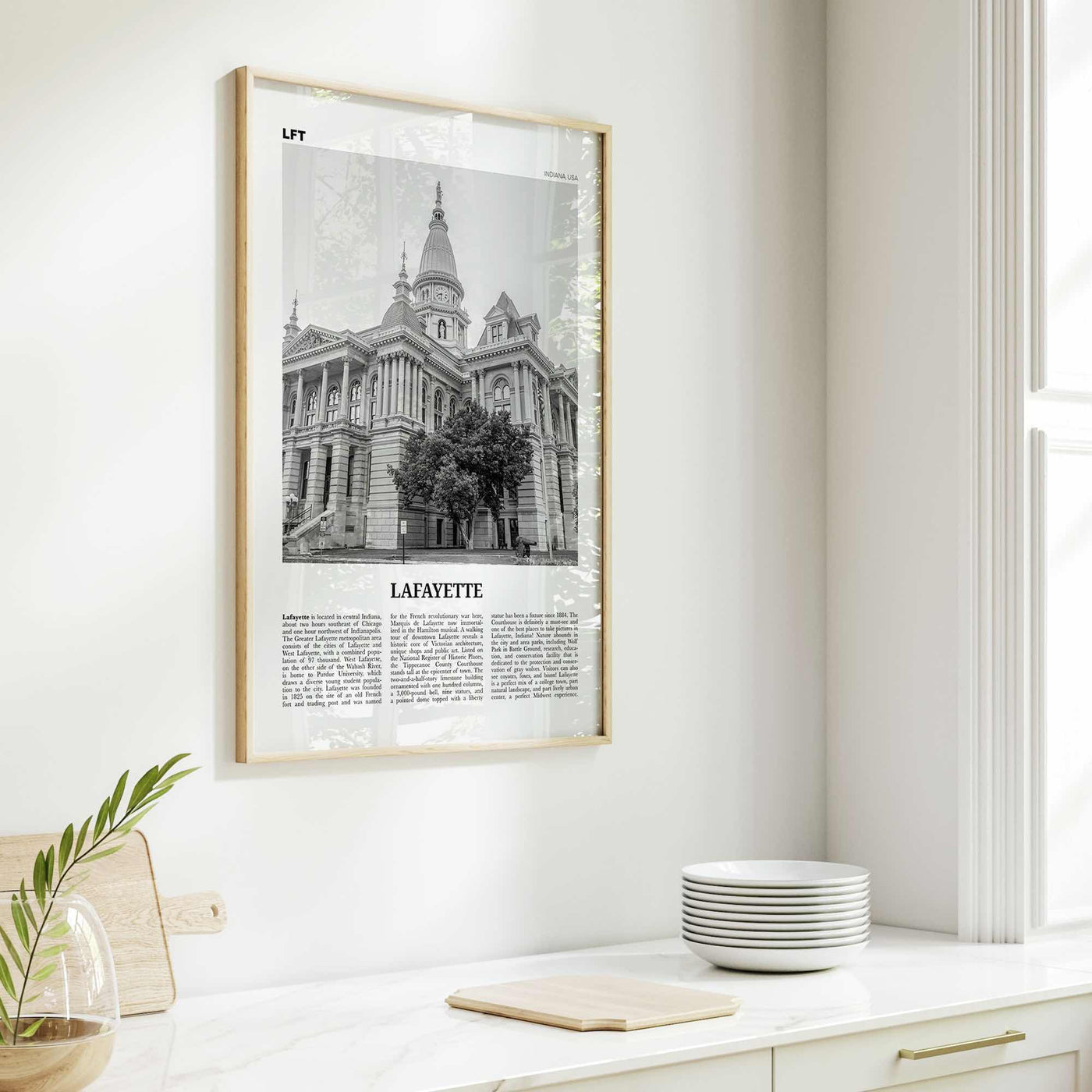 Lafayette Print Black and White Indiana, Lafayette Wall Art, Lafayette Poster, Lafayette Photo, Lafayette Wall Décor, USA, United States