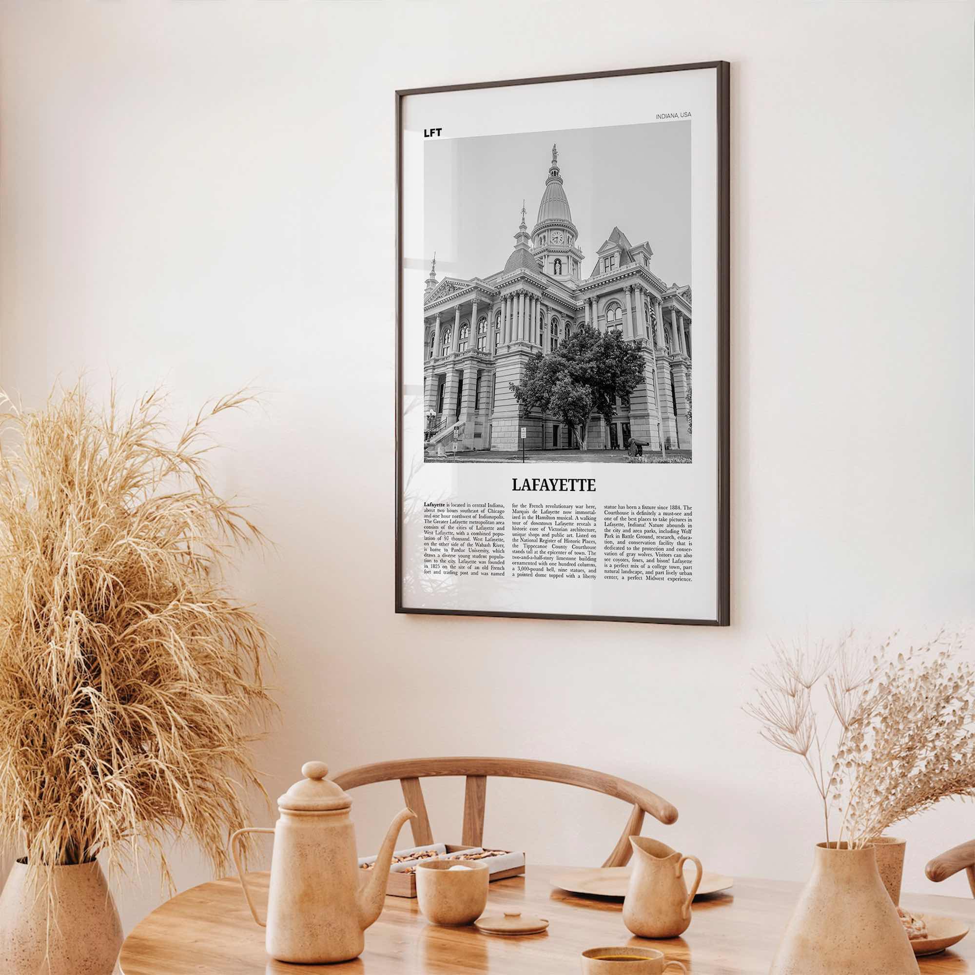 Lafayette Print Black and White Indiana, Lafayette Wall Art, Lafayette Poster, Lafayette Photo, Lafayette Wall Décor, USA, United States