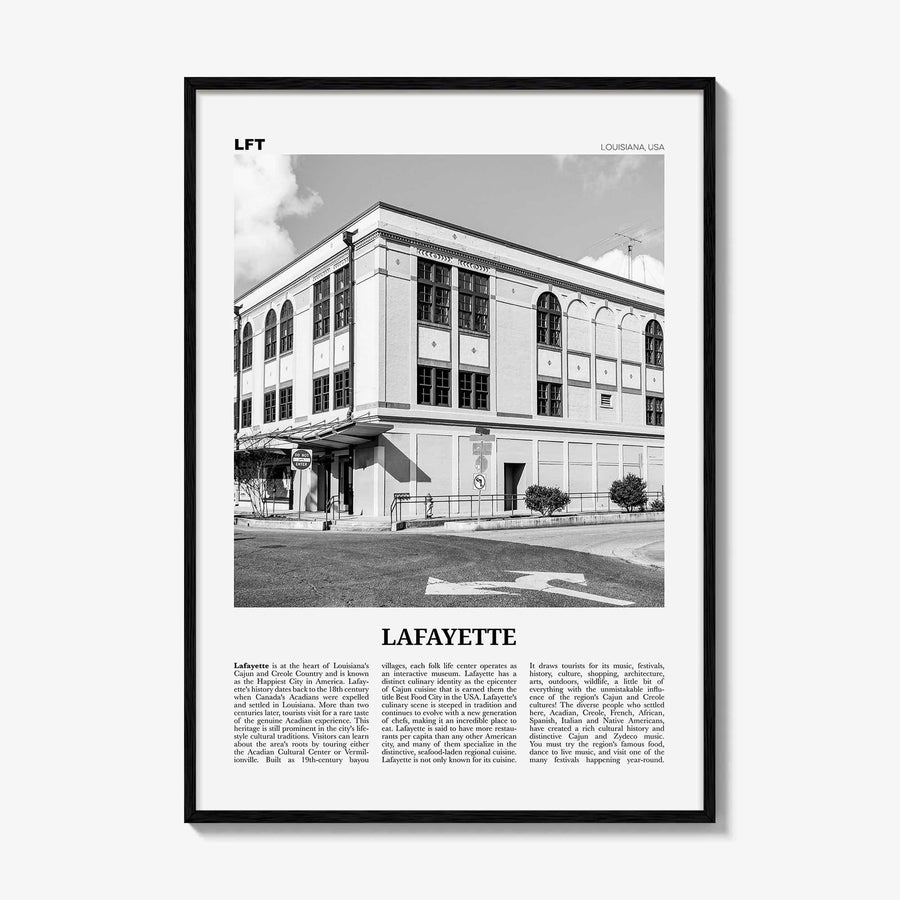 Lafayette Print Black and White Louisiana, Lafayette Wall Art, Lafayette Poster, Lafayette Photo, Lafayette Wall Décor, USA, United States