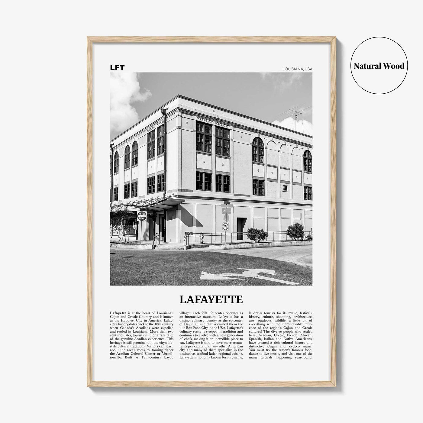 Lafayette Print Black and White Louisiana, Lafayette Wall Art, Lafayette Poster, Lafayette Photo, Lafayette Wall Décor, USA, United States