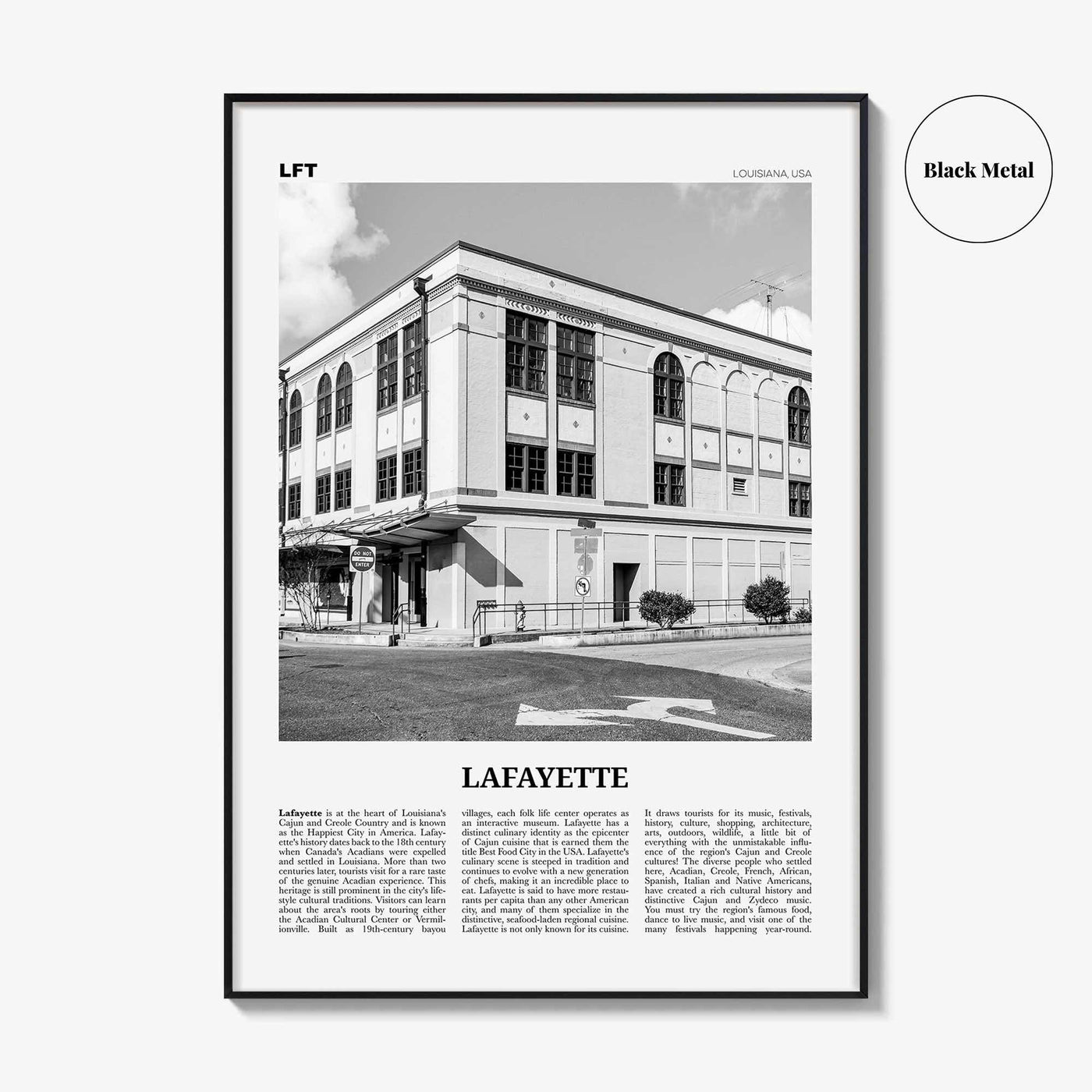 Lafayette Print Black and White Louisiana, Lafayette Wall Art, Lafayette Poster, Lafayette Photo, Lafayette Wall Décor, USA, United States