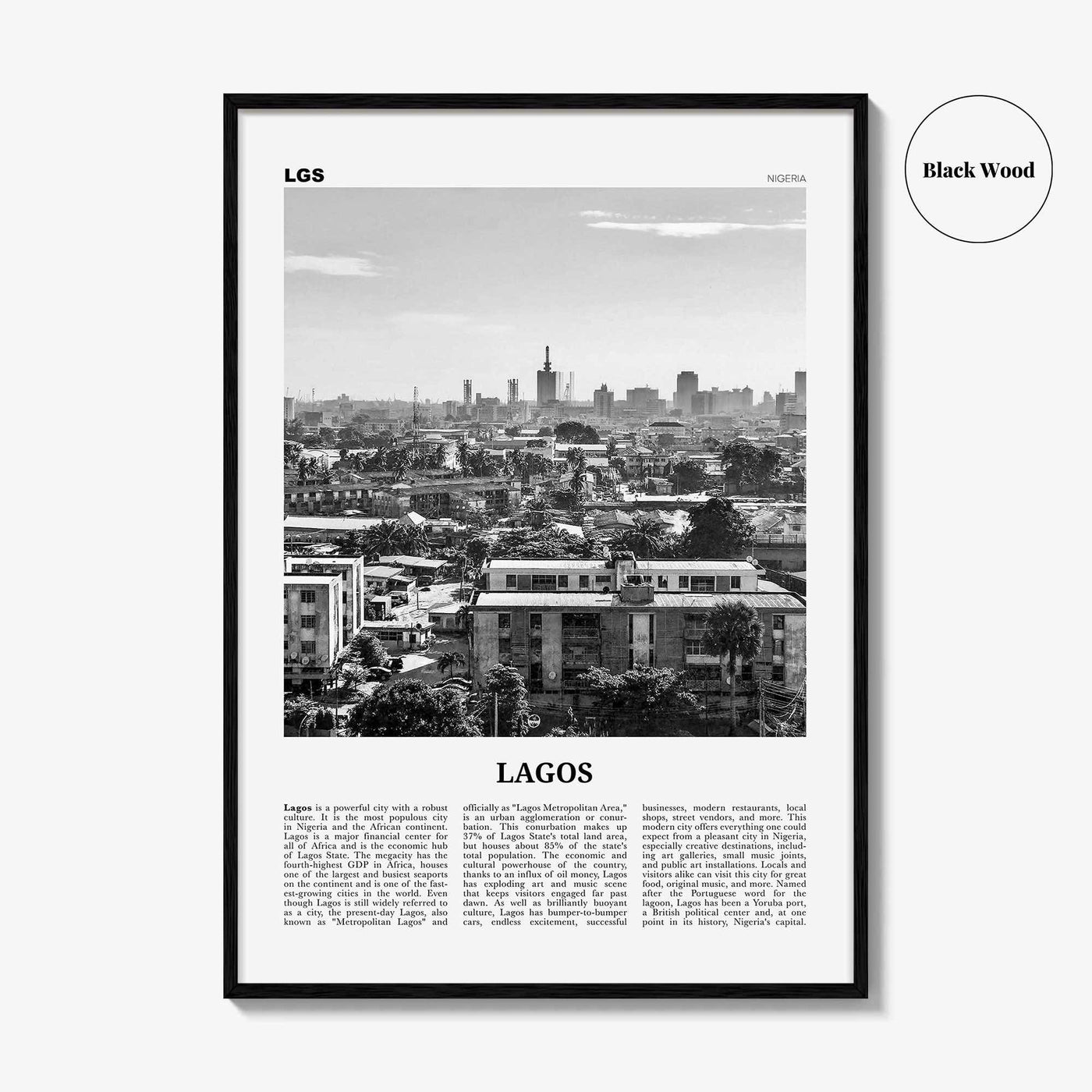 Lagos Print Black and White Nigeria No 1, Lagos Wall Art, Lagos Poster, Lagos Photo, Lagos Wall Decor, City Art Print, Èkó, Sahara, Africa
