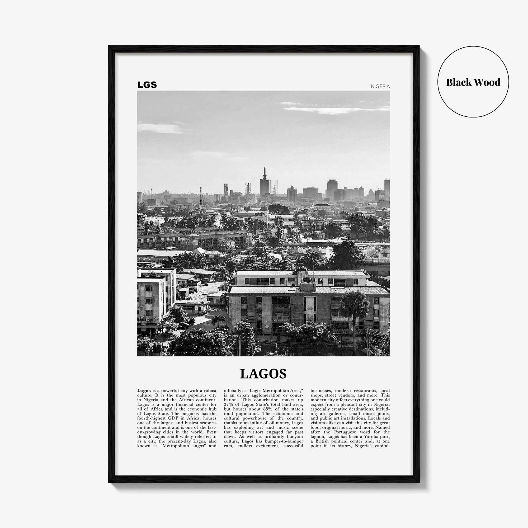 Lagos Print Black and White Nigeria No 1, Lagos Wall Art, Lagos Poster, Lagos Photo, Lagos Wall Decor, City Art Print, Èkó, Sahara, Africa