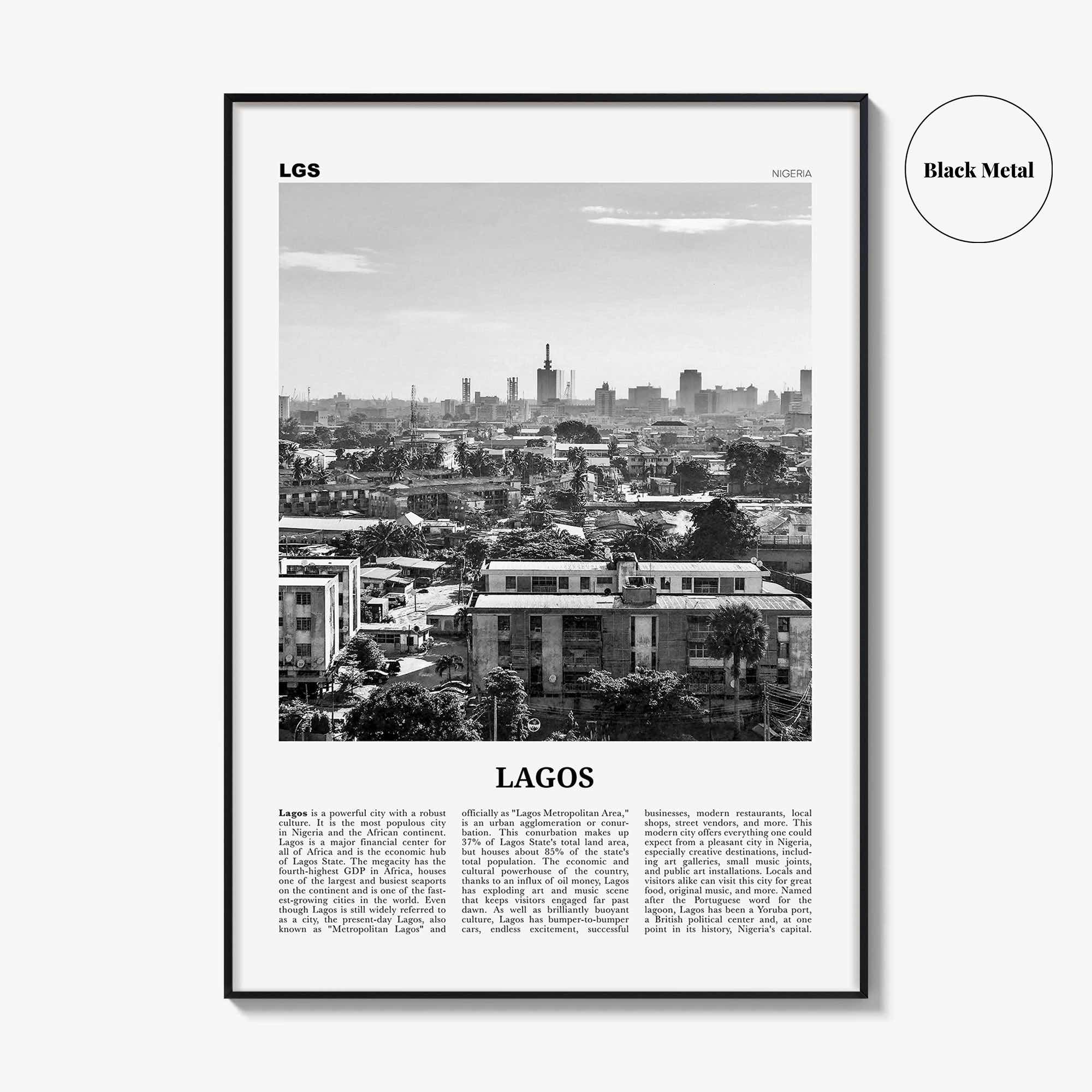 Lagos Print Black and White Nigeria No 1, Lagos Wall Art, Lagos Poster, Lagos Photo, Lagos Wall Decor, City Art Print, Èkó, Sahara, Africa