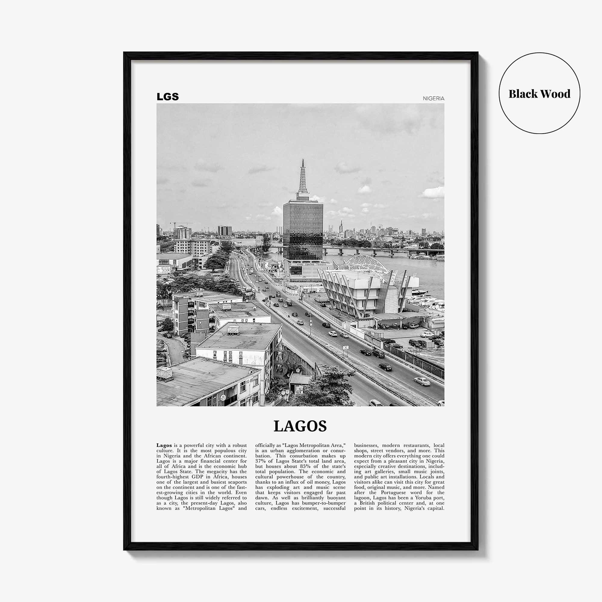 Lagos Print Black and White Nigeria No 2, Lagos Wall Art, Lagos Poster, Lagos Photo, Lagos Wall Decor, City Art Print, Èkó, Sahara, Africa