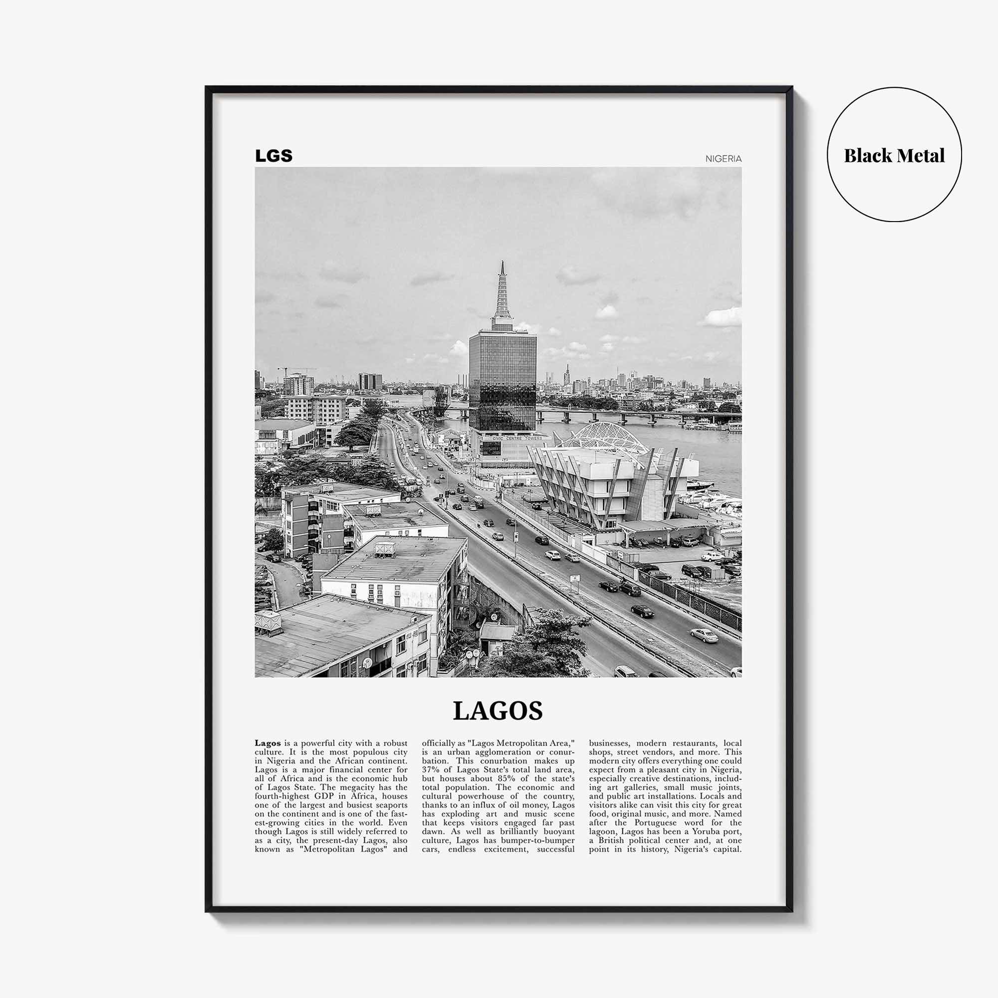 Lagos Print Black and White Nigeria No 2, Lagos Wall Art, Lagos Poster, Lagos Photo, Lagos Wall Decor, City Art Print, Èkó, Sahara, Africa