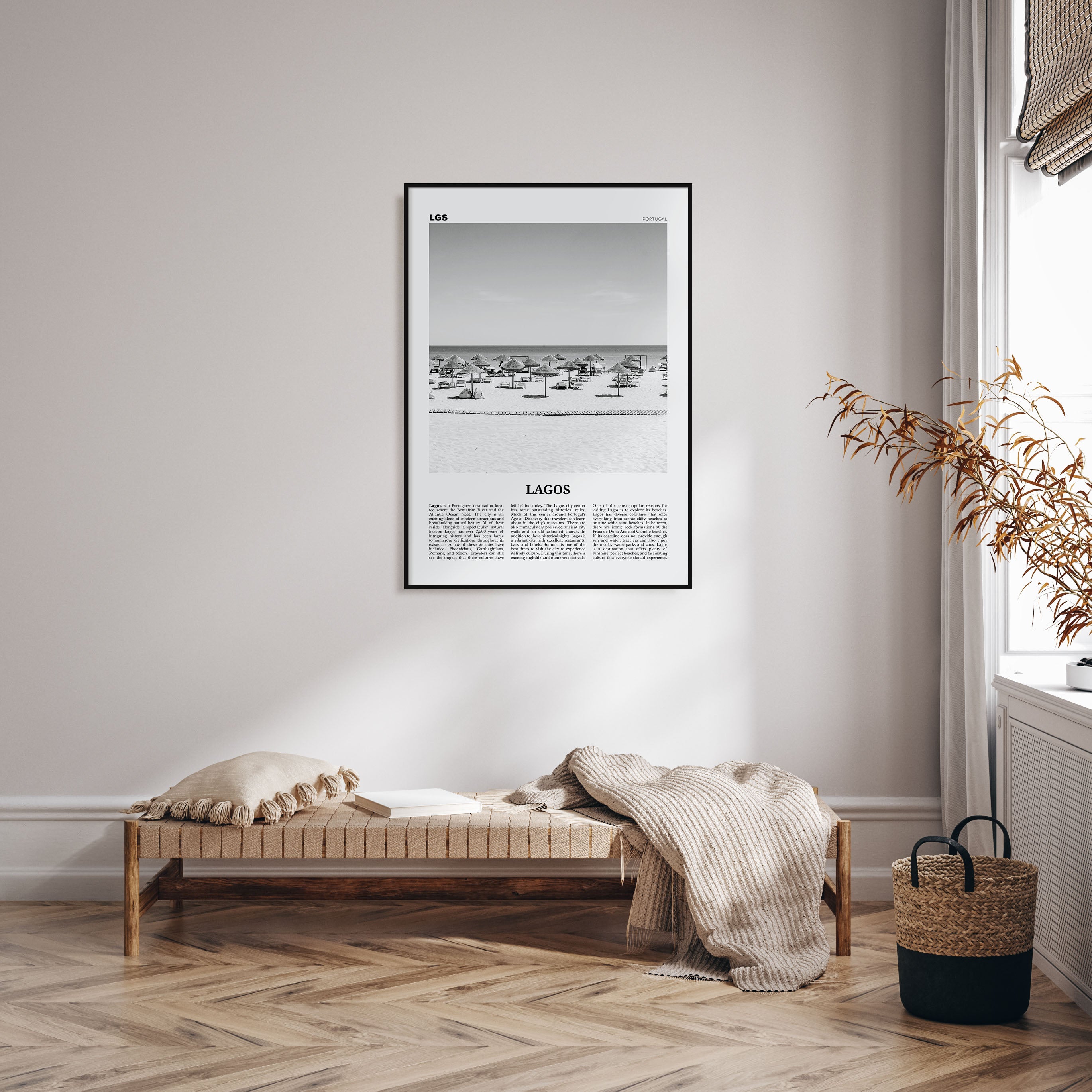 Lagos, Portugal Travel B&W Poster