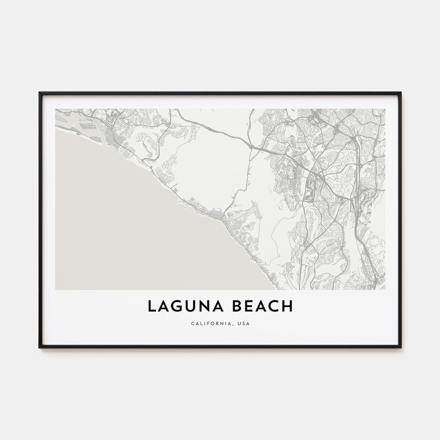 Laguna Beach Map Landscape Poster