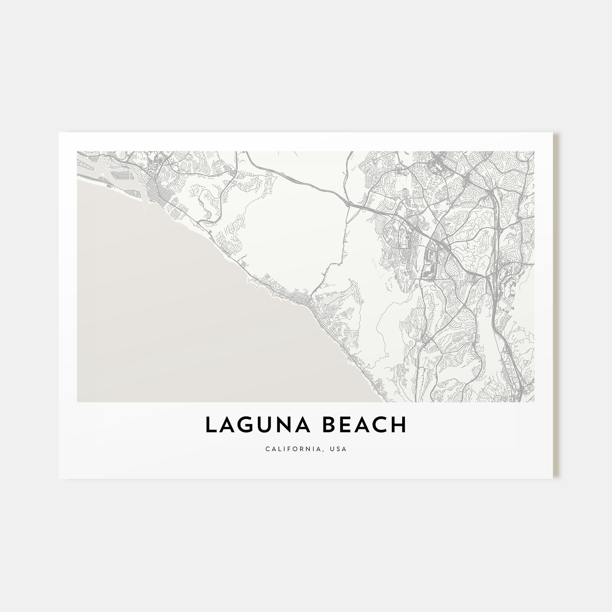 Laguna Beach Map Landscape Poster