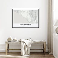 Laguna Beach Map Landscape Poster