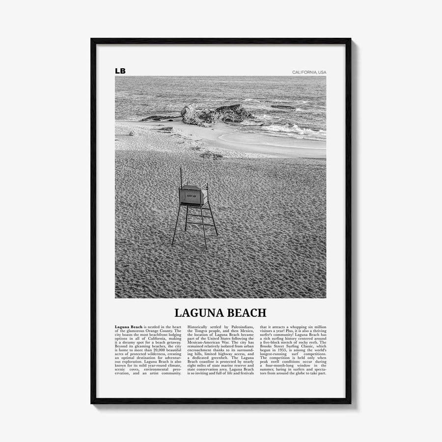 Laguna Beach Print Black and White No 2, Laguna Beach Wall Art, Laguna Beach Poster, Laguna Beach Photo, California, USA, United States