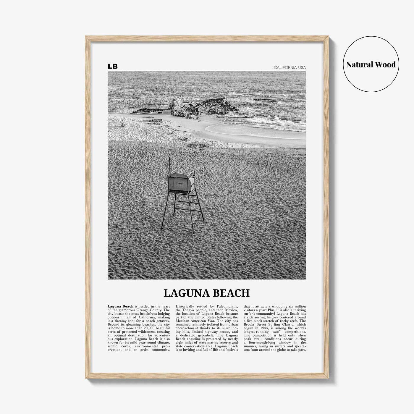 Laguna Beach Print Black and White No 2, Laguna Beach Wall Art, Laguna Beach Poster, Laguna Beach Photo, California, USA, United States