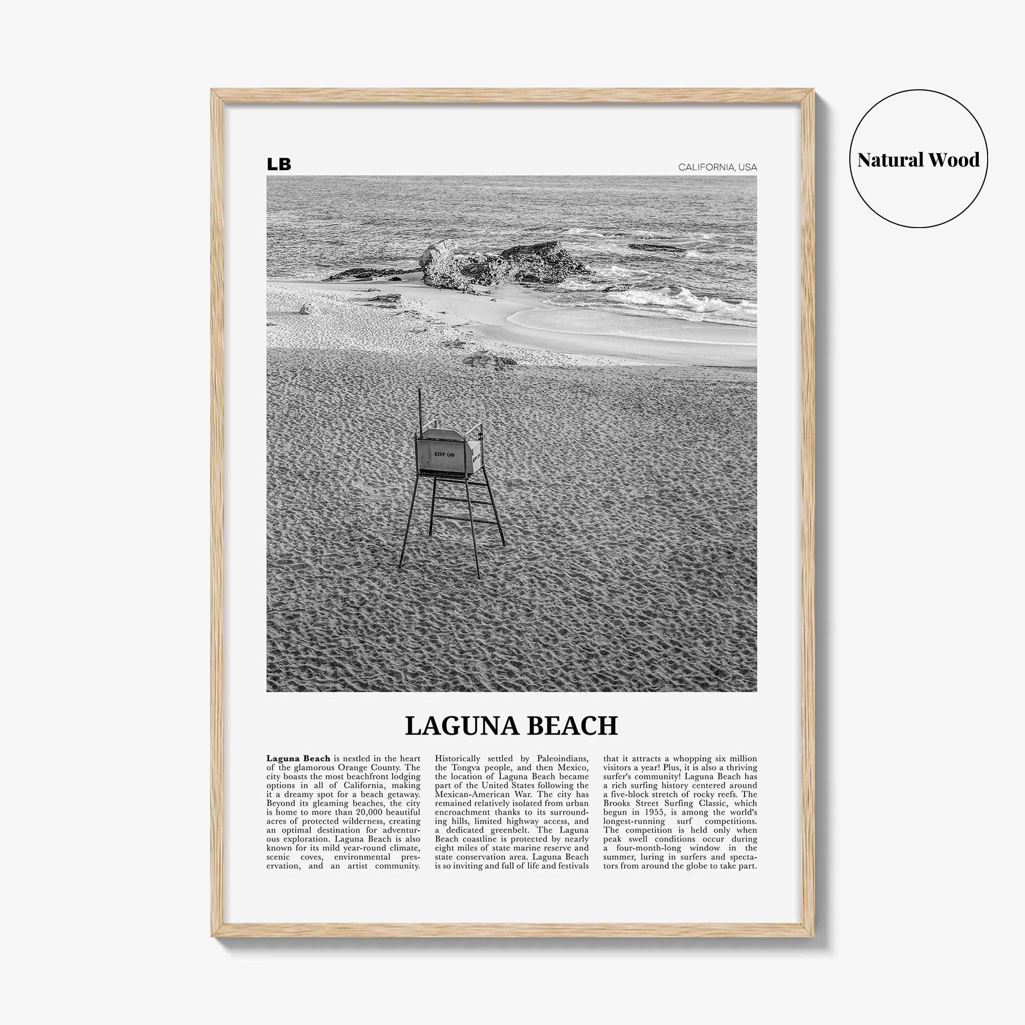 Laguna Beach Print Black and White No 2, Laguna Beach Wall Art, Laguna Beach Poster, Laguna Beach Photo, California, USA, United States