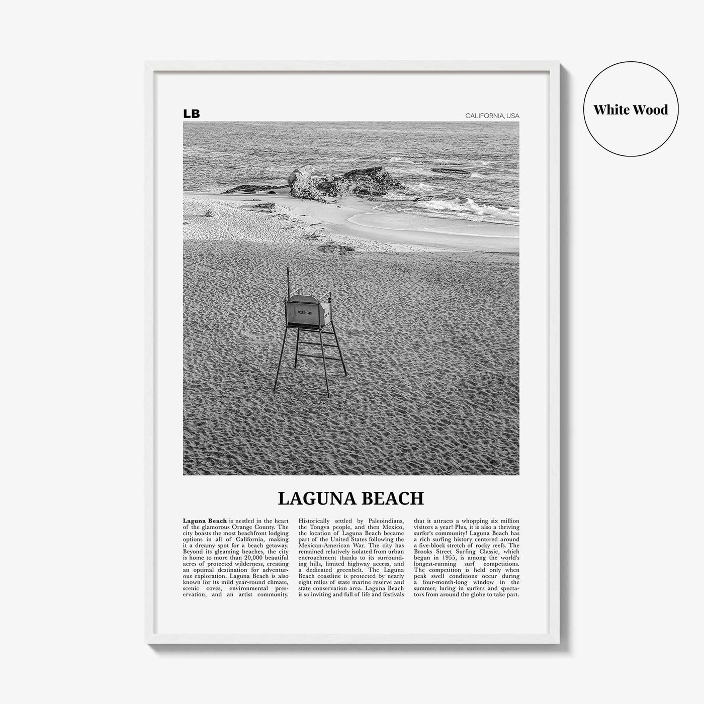 Laguna Beach Print Black and White No 2, Laguna Beach Wall Art, Laguna Beach Poster, Laguna Beach Photo, California, USA, United States