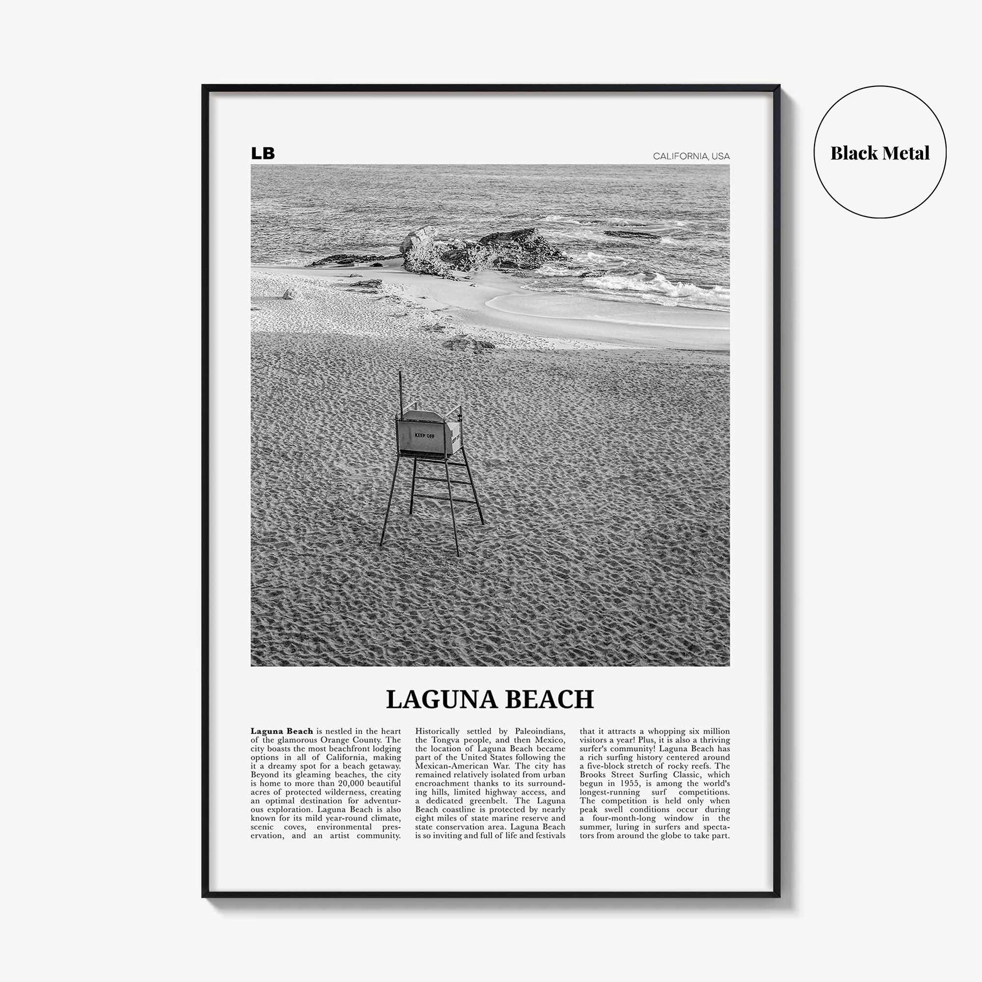 Laguna Beach Print Black and White No 2, Laguna Beach Wall Art, Laguna Beach Poster, Laguna Beach Photo, California, USA, United States