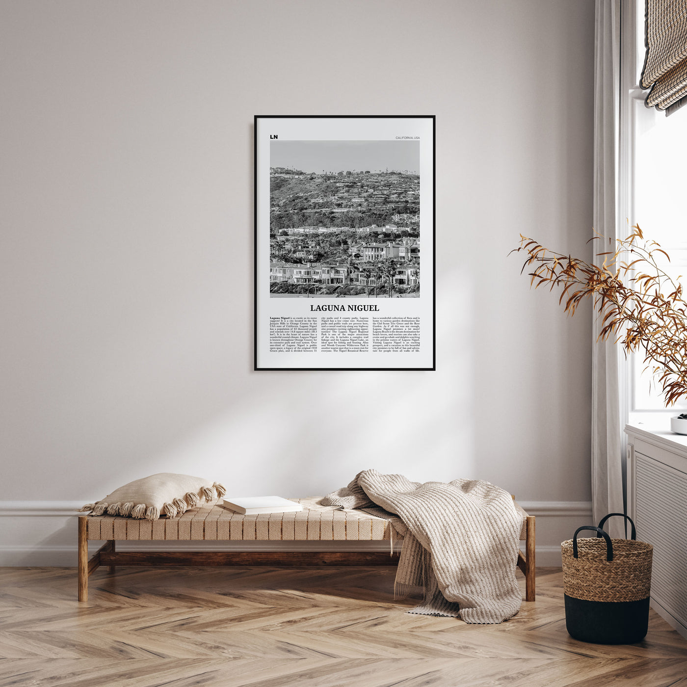 Laguna Niguel Travel B&W Poster