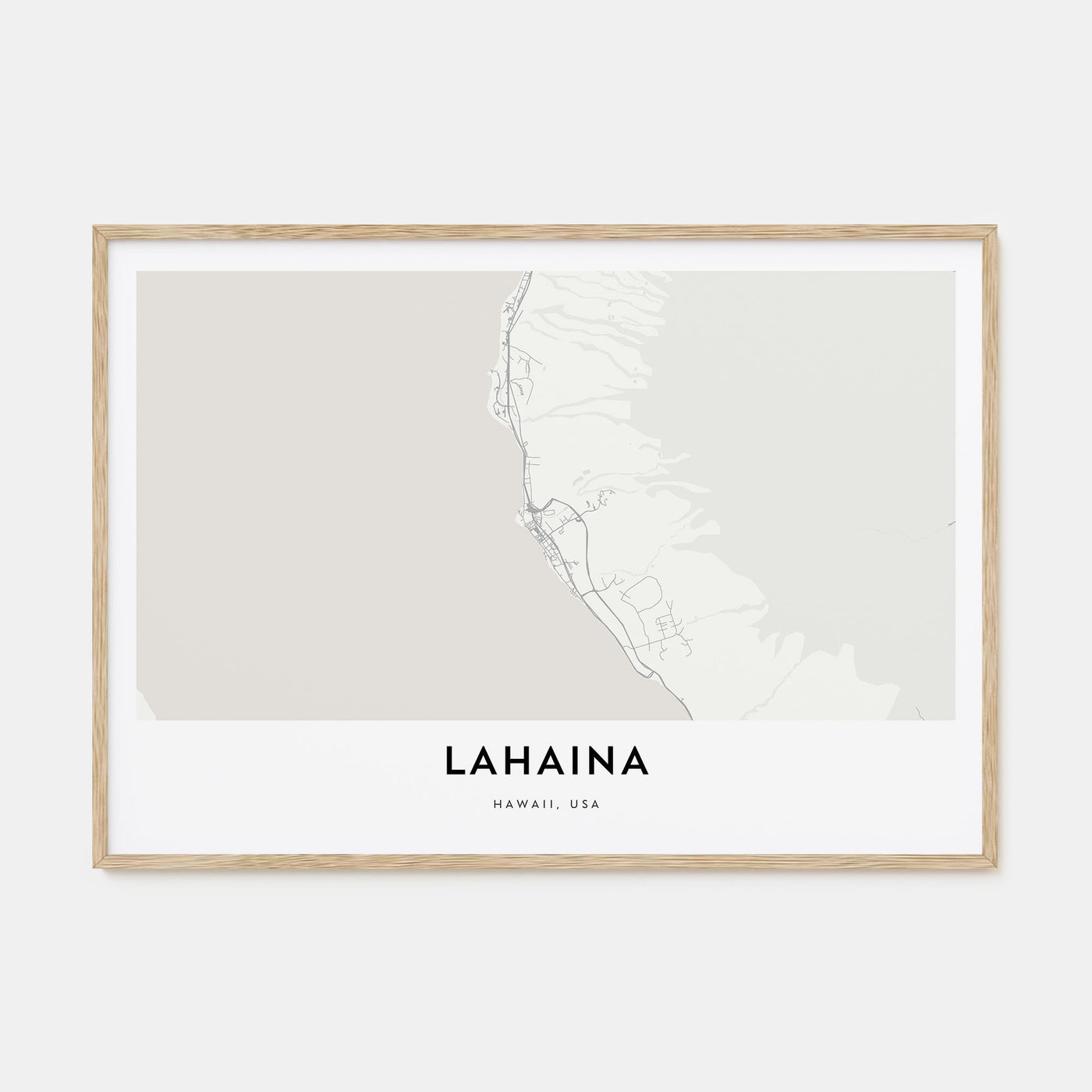 Lahaina Map Landscape Poster