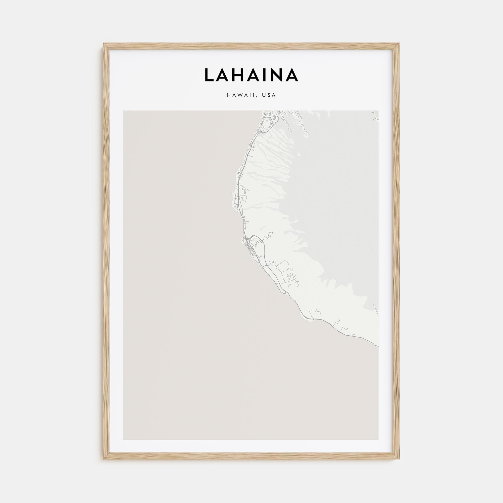 Lahaina Map Portrait Poster