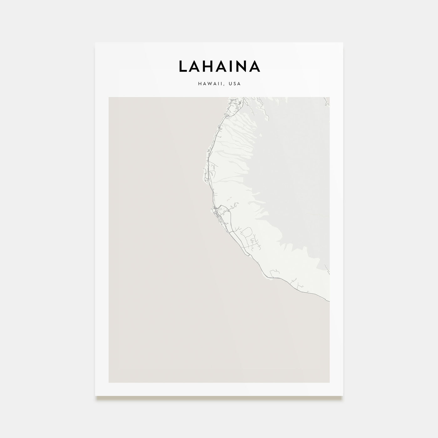 Lahaina Map Portrait Poster