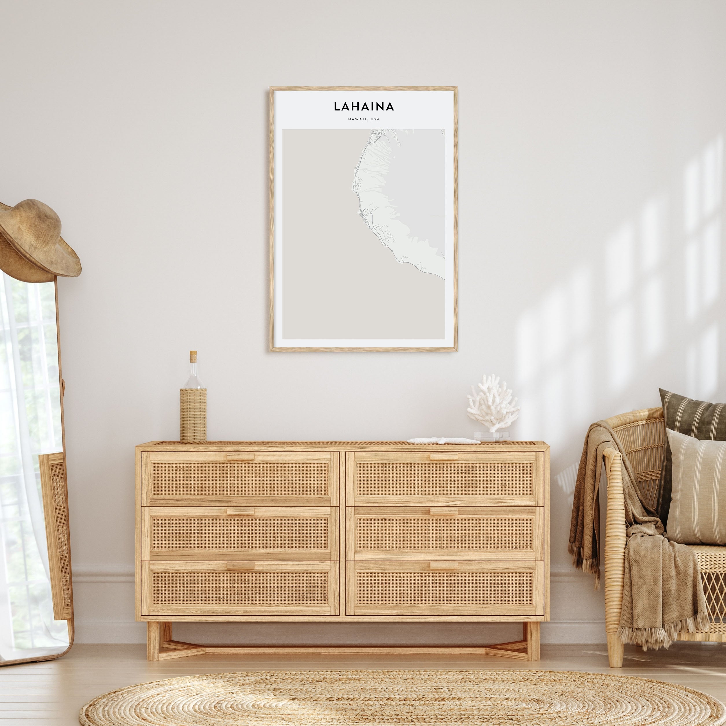 Lahaina Map Portrait Poster