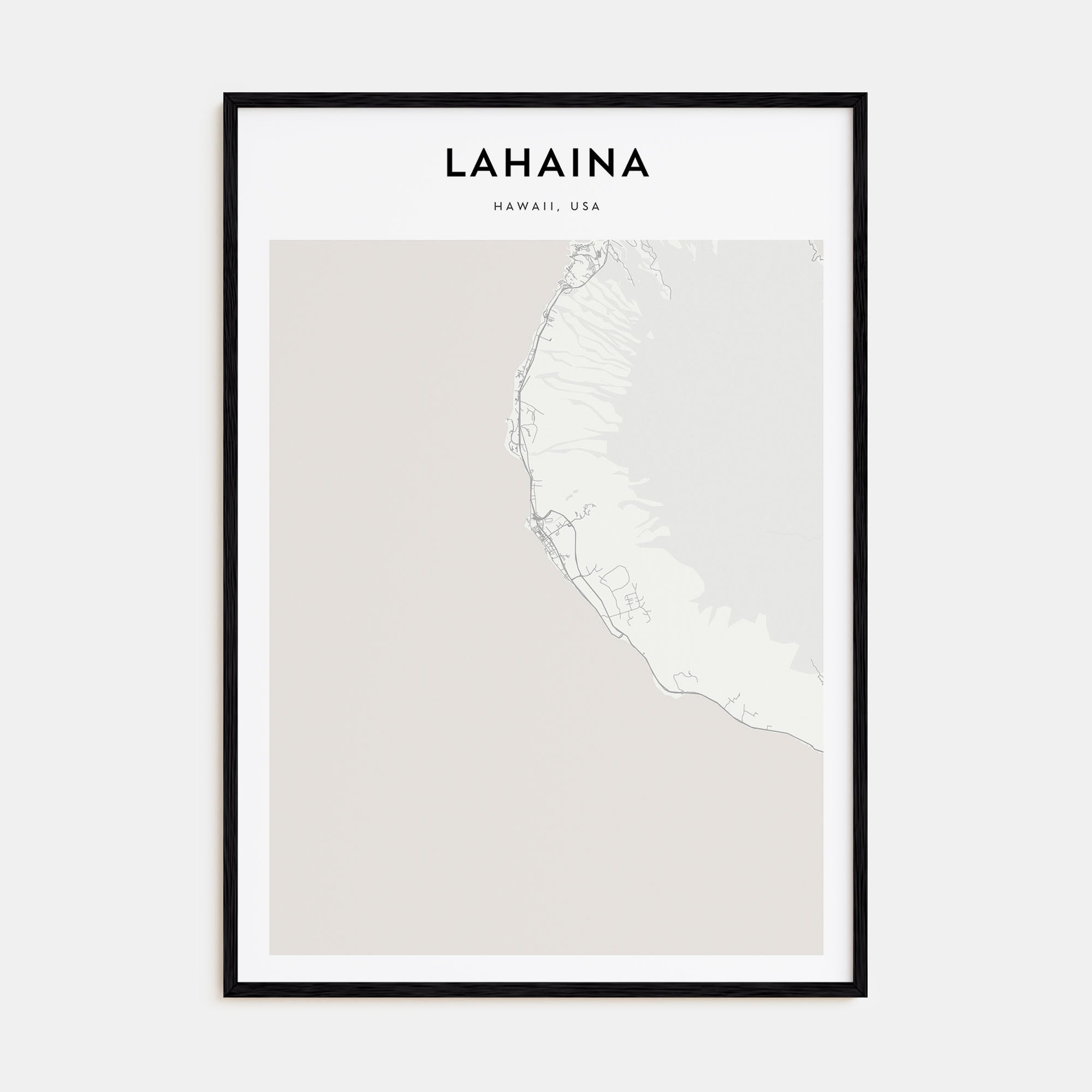 Lahaina Map Portrait Poster