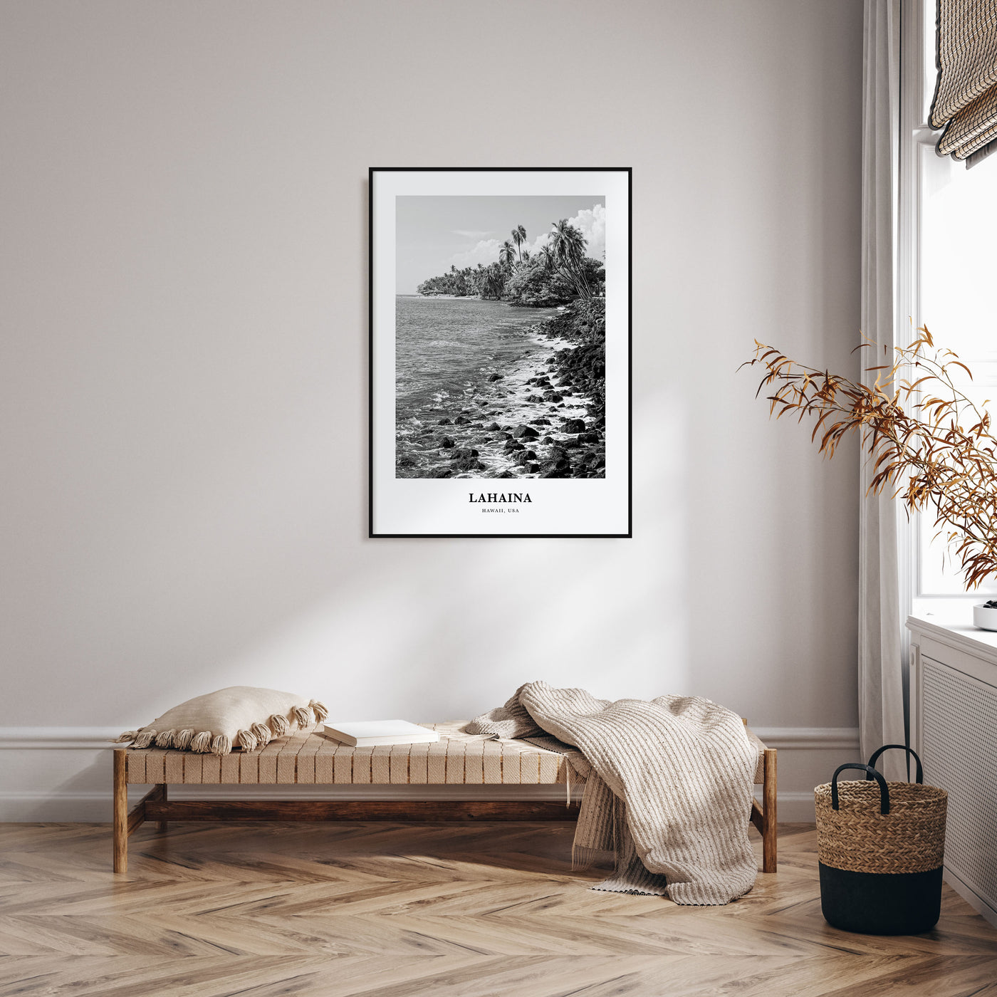 Lahaina Portrait B&W Poster