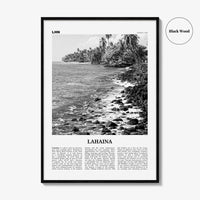 Lahaina Print Black and White, Lahaina Wall Art, Lahaina Poster, Lahaina Photo, Lahaina Map, Lahaina Wall Decor, Hawaii, USA