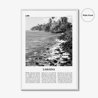 Lahaina Print Black and White, Lahaina Wall Art, Lahaina Poster, Lahaina Photo, Lahaina Map, Lahaina Wall Decor, Hawaii, USA