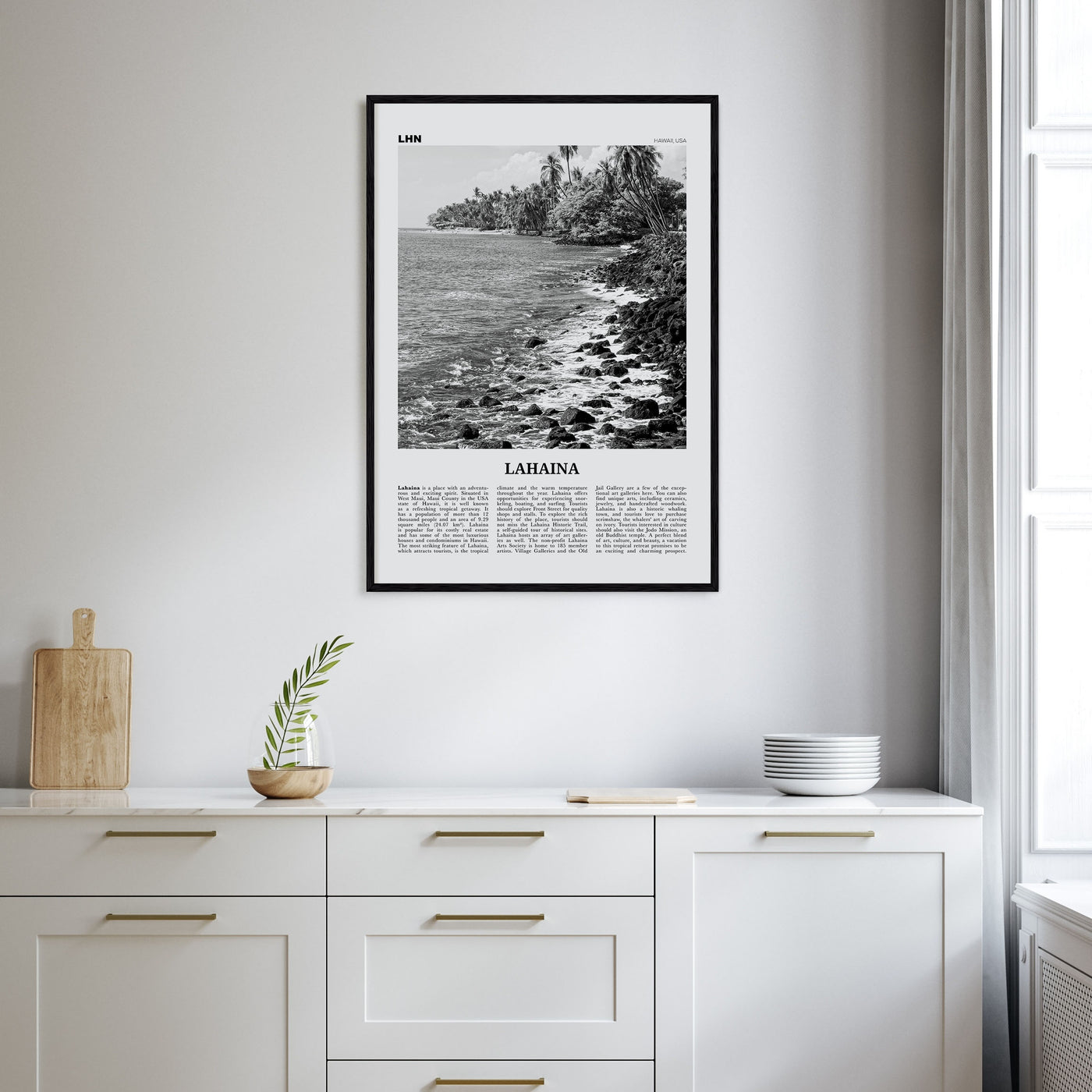 Lahaina Travel B&W Poster