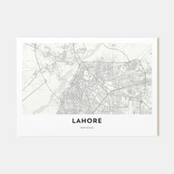 Lahore Map Landscape Poster