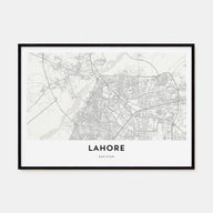Lahore Map Landscape Poster