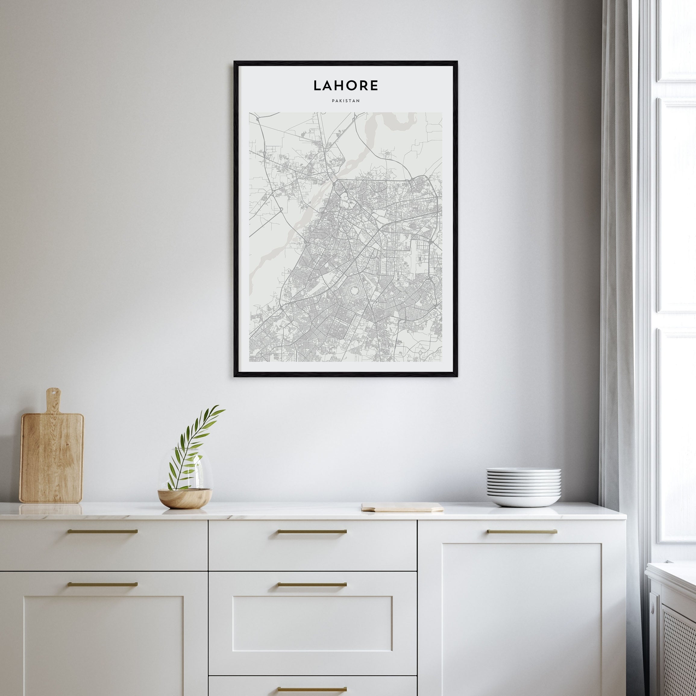Lahore Map Portrait Poster