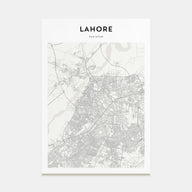 Lahore Map Portrait Poster