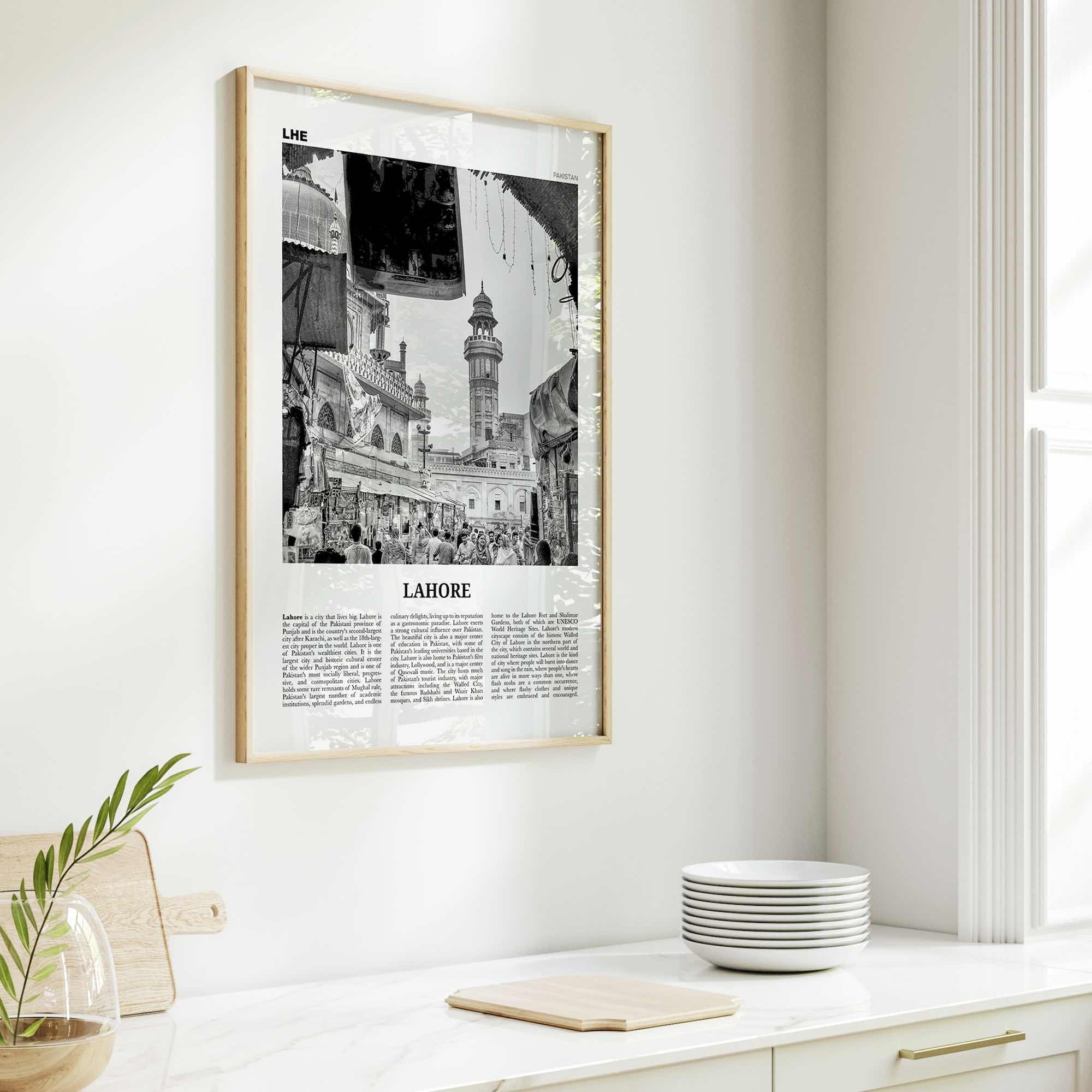Lahore Print Black and White No 1, Lahore Wall Art, Lahore Poster, Lahore Photo, Lahore Wall Decor, Pakistan, لاہور لہور, Punjab City