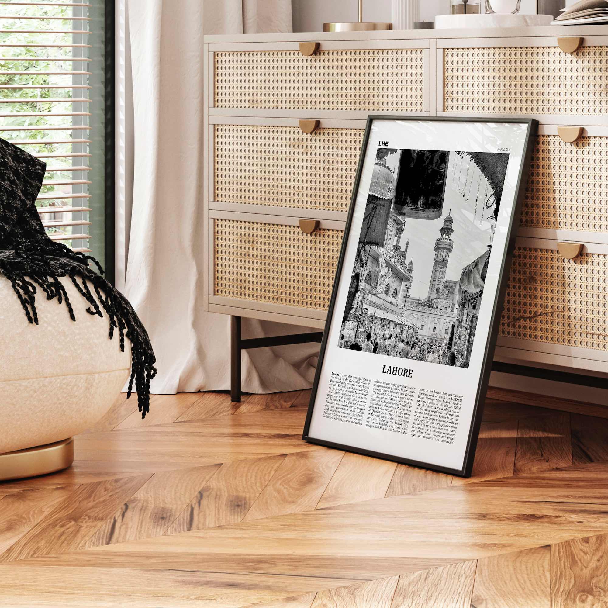 Lahore Print Black and White No 1, Lahore Wall Art, Lahore Poster, Lahore Photo, Lahore Wall Decor, Pakistan, لاہور لہور, Punjab City
