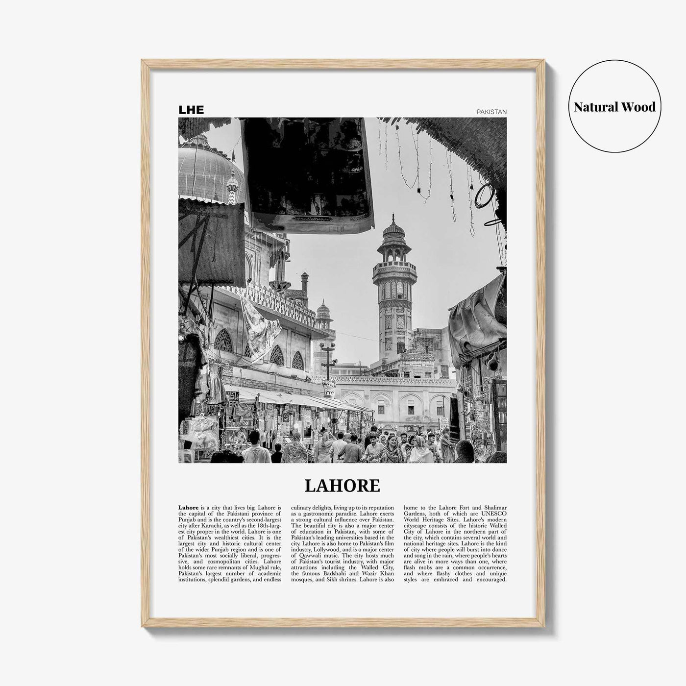 Lahore Print Black and White No 1, Lahore Wall Art, Lahore Poster, Lahore Photo, Lahore Wall Decor, Pakistan, لاہور لہور, Punjab City