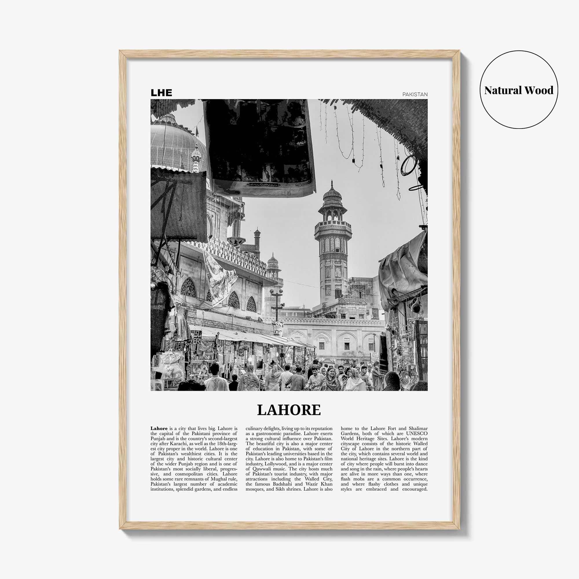 Lahore Print Black and White No 1, Lahore Wall Art, Lahore Poster, Lahore Photo, Lahore Wall Decor, Pakistan, لاہور لہور, Punjab City