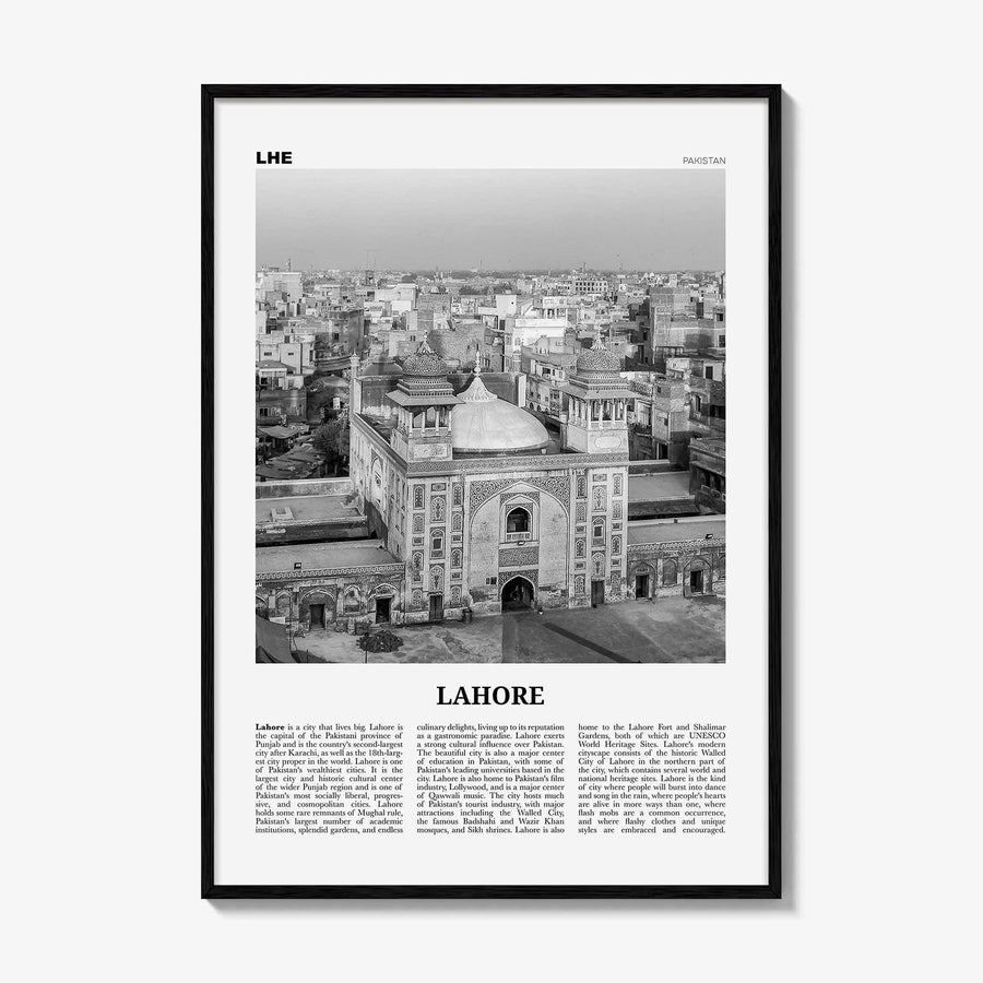 Lahore Print Black and White No 2, Lahore Wall Art, Lahore Poster, Lahore Photo, Lahore Wall Decor, Pakistan, لاہور لہور, Punjab City, Asia