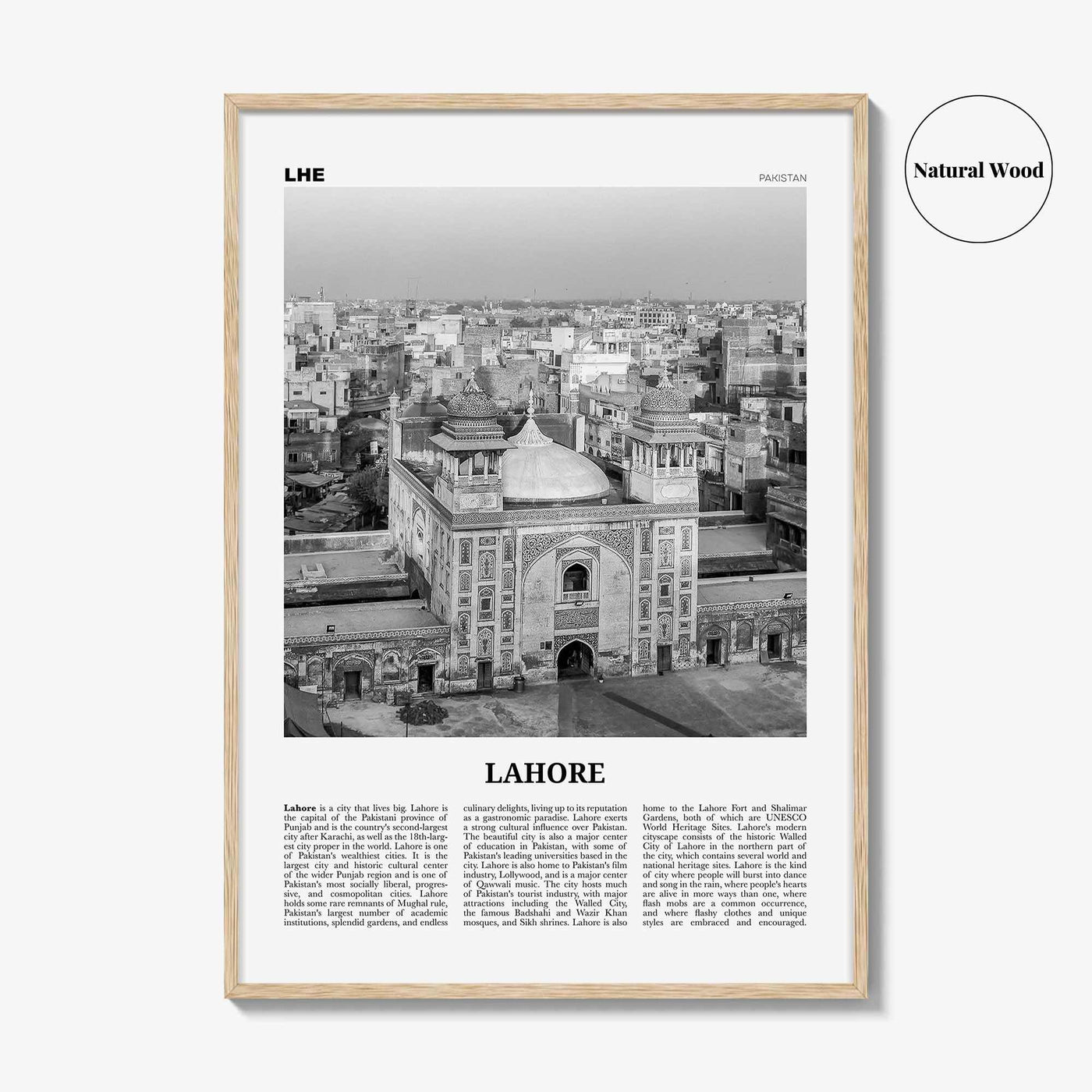 Lahore Print Black and White No 2, Lahore Wall Art, Lahore Poster, Lahore Photo, Lahore Wall Decor, Pakistan, لاہور لہور, Punjab City, Asia