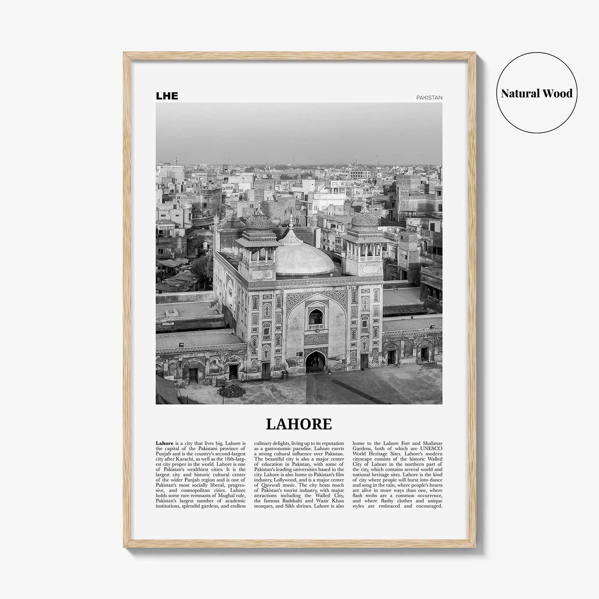 Lahore Print Black and White No 2, Lahore Wall Art, Lahore Poster, Lahore Photo, Lahore Wall Decor, Pakistan, لاہور لہور, Punjab City, Asia