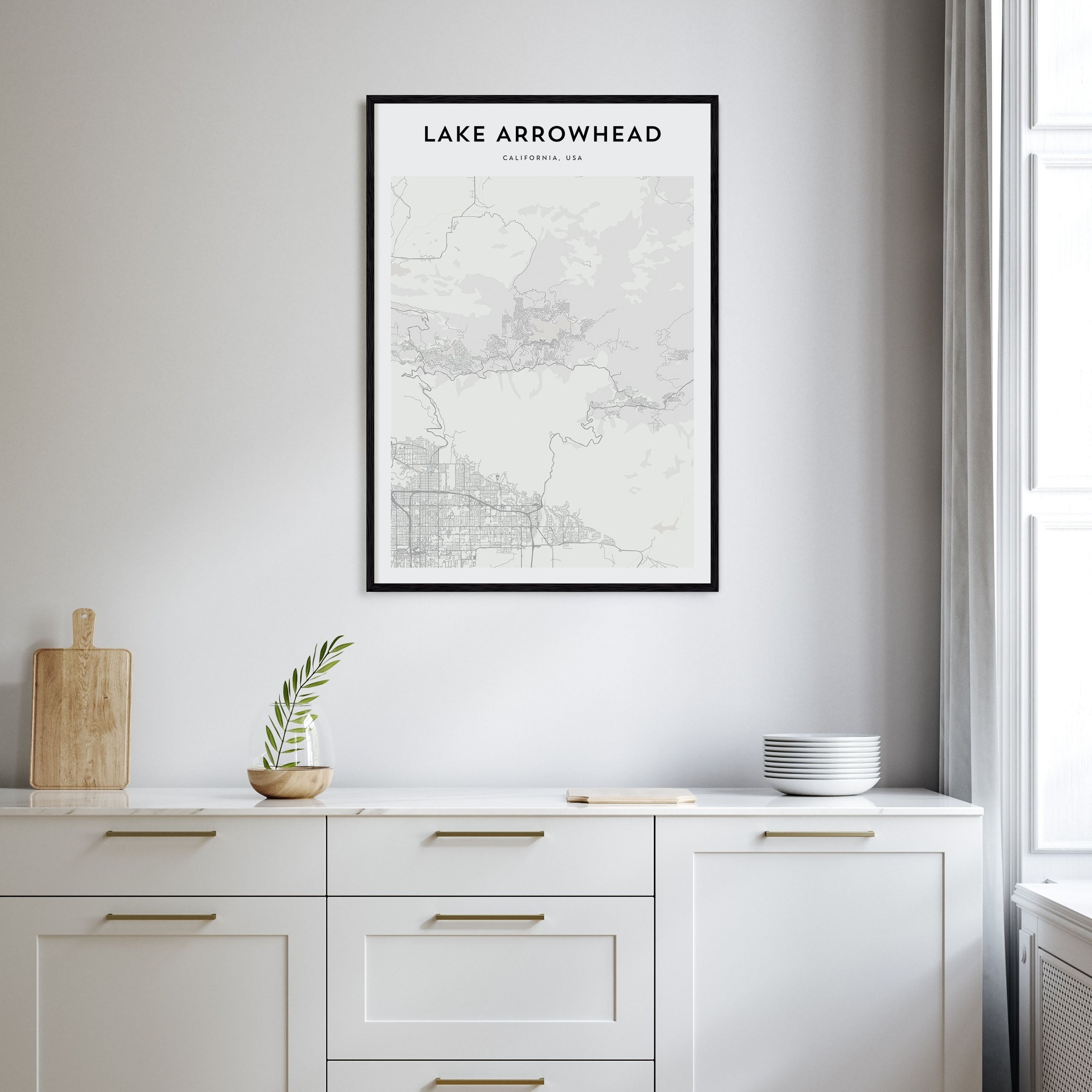 Lake Arrowhead Map Portrait Poster